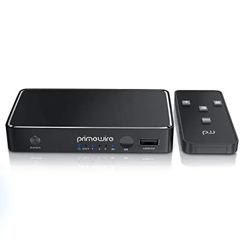 Produktbild: CSL - HDMI Switch 4k 60Hz - 3 in 1 out - 4k Ultra HD - mit Fernbedieung - automatische Umschaltung - 3 Port HDMI Verteiler Umschalter - 4096x2160 - kompatibel mit Fire TV Stick UHD TV PS4 PS5 Xbox DVD