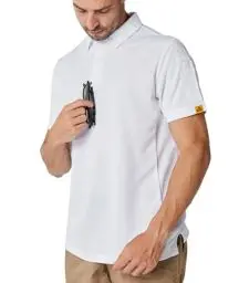 Produktbild: Csqtongan Herren Kurzarm Poloshirts Atmungsaktiv Golf Poloshirt Herren Sport Polo Shirt T-Shirt für Outdoor-Aktivitäten, Weiß XL