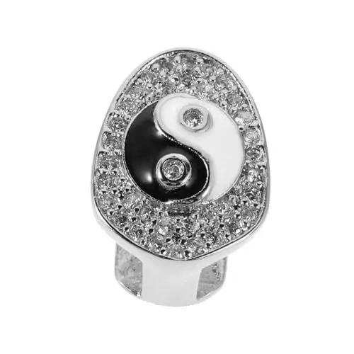 Produktbild: CTIRCHIU Zahnschmuck Mit Tai-chi-design Kupferfärbung Kristallverzierungen Unisex Für Hip-hop-mode Cosplay-accessoires Und Partys