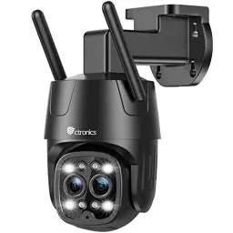 Produktbild: Ctronics 2.5K 4MP 6X Hybrid-Zoom Überwachungskamera Aussen WLAN 2,4/5GHz, IP Kamera Outdoor mit Automatisches-Zoom-Tracking, Dual-Objektiv, Personenerkennung 355°90° Farbnachtsicht Zwei-Wege-Audio PC