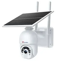 Produktbild: Ctronics 2K 3MP Überwachungskamera Aussen Solar mit 6W Solarpanel, 25m Farb-Nachtsicht & Spotlight, PC/APP, WLAN PTZ IP Akku Kamera, FTP/Cloud/128GB, PIR Bewegungserkennung, 2-Wege-Audio, IP66