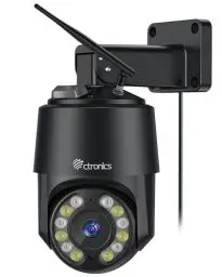 Produktbild: ctronics 4K 8MP Überwachungskamera Aussen WLAN 2,4/5GHz, PTZ IP Kamera Outdoor Personen-/Fahrzeug-/Tiererkennung, Auto-Tracking, Rot-und Blaulichtalarm, Farbnachtsicht, 2-Wege Audio, PC/Cloud/Metall