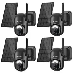 Produktbild: ctronics 2K 3MP Security Camera Überwachungskamera Aussen Solar, Kabellos Überwachungskamera WLAN Akku, 355°/95° Schwenkbar PTZ, PIR Personenerkennung,Zwei-Wege-Audio,IP66
