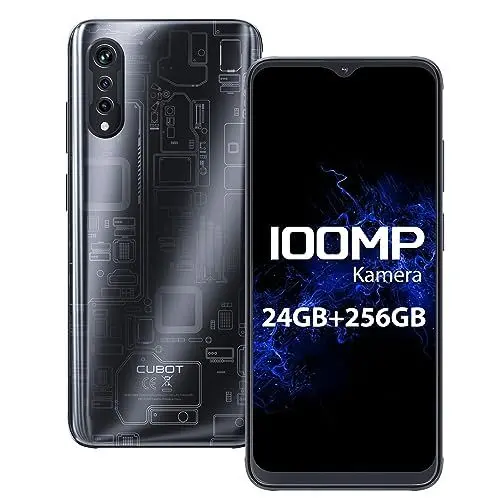 Produktbild: CUBOT X70 Handy ohne Vertrag, Android 13 Smartphone, 24GB+256GB/1TB Erweiterbar, 100MP Kamera, Octa Core MediaTek Helio G99, 6.583'' FHD+, 5200mAh Akku, Dual SIM 4G, GPS, OTG, NFC (Tech-Schwarz)