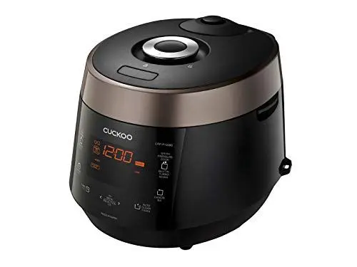 Produktbild: CUCKOO CRP-P1009S programmierbarer Dampfdruck Reiskocher, Schnellkochtopf, Schongarer aus Edelstahl Schwarz