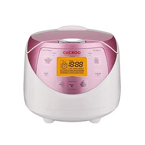 Produktbild: CUCKOO CR-0631F Digitaler Reiskocher klein, Reiskocher Dampfgarer, 1l, Micom Fuzzy Logic, Timer, LCD-Display, 7 Koch- & 3 Zusatzfunktionen, Antihaftbeschichtung, electric rice cooker mini digital weiß
