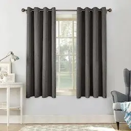 Produktbild: CUCRAF Leinenoptik 100% Blickdicht Vorhänge mit Ösen Wärmeisolierte Schlafzimmer Vorhänge mit Beschichtung Rückenschicht für Schlafzimmer Kinderzimmer 2 Stücke H137xB117cm Grau