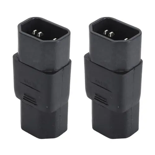 Produktbild: Cuifati 2er-Pack IEC320-C14-Stecker auf Nema 5-15R PDU-USV-Verlängerungs-Netzstecker-Adapter, IEC-C14-Stecker auf Nema 5-15R US 3-Pin-Buchse