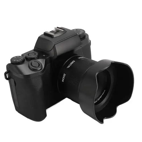 Produktbild: Cuifati 4K-Digitalkamera für Fotografie, 64 MP 4-Zoll-Touchscreen-Vlogging-Kamera für YouTube, 16-facher Digitalzoom, Anti-Shake, Kompakte WLAN-Digitalkamera mit Blitz-Gegenlichtblende
