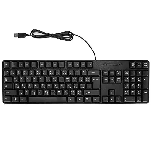Produktbild: Cuifati Arabische Tastaturen Kabelgebundene USB-Tastaturen für PC-Laptops Bürotastaturen Ergonomisches Design Universelle Zweisprachige Tastaturen