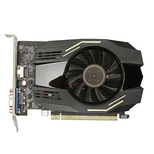 Produktbild: Cuifati GT1030 2 GB Grafikkarte für Bürospiele, DDR5 64 Bit 3840 X 2160 PCI Express X4 3.0 Computer-Gaming-Grafikkarte mit HDMI-VGA-Anschluss, 3D-API für DirectX 12.1, für OpenGL 4.5