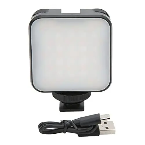 Produktbild: Cuifati RGB-Videoleuchte mit 360°-Vollfarblicht, LED-Videoleuchte an der Kamera mit 3 Kaltschuhhalterungen, LED-Fülllicht für Videokonferenzen, Vlog-Aufnahmen, Live-Übertragung