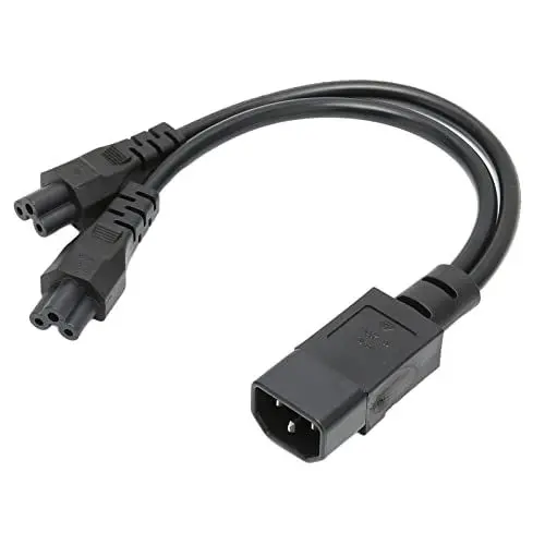 Produktbild: Cuifati Single IEC 320 C14 Stecker auf Dual C5 Buchse Power Y Splitter Adapter Kabel, 10A 250V 1 in 2 Out C14 auf Dual C5 Y Splitter Power Plug Kabel für LCD Schreibtischlampe,