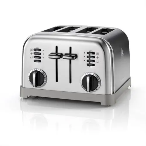Produktbild: Cuisinart 4-Scheiben-Toaster | Breite Schlitze, ideal für dickes Brot und Bagels | 6 Bräunungsstufen plus Abtauung | Breite Schlitze, High-Lift-Hebel | Passender Wasserkocher erhältlich | Edelstahl