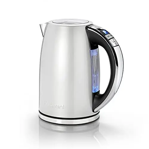 Produktbild: Cuisinart Multi-Temp Wasserkocher | Schnelles Aufkochen | Kabellos | Edelstahl-Finish | 1,7L Fassungsvermögen | Einstellbare Temperatur |Abnehmbarer, waschbarer Anti-Kalk-Filter | Edelstahl gebürstet