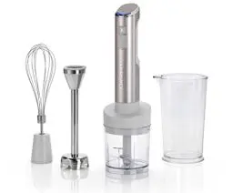 Produktbild: Cuisinart Cordless 3-in-1 Power Hand Blender | Edelstahl Schneebesen, Stabmixer und 700ml BPA-freier Krug, 250ml Mini-Zerkleinerer | kabellos | USB-Ladung, wiederaufladbar | spülmaschinenfest