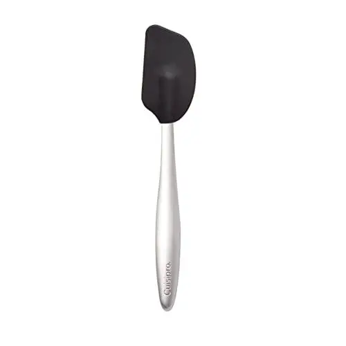 Produktbild: CUISIPRO Mini Silikonschaber mit Edelstahlgriff | Schwarz | Länge: 20 cm | Teigschaber Silikon für die kleinen, feinen Kücheneinsätze | Hitzebeständigkeit bis zu 300°C | Kunststoff Spachtel
