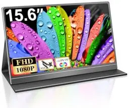 Produktbild: CUIUIC Portable Monitor 15,6 Zoll, Tragbarer Monitor mit USB C HDMI 1080P HDR VESA kompatibel, Mobiler Bildschirm für Laptop, Handy, PC, Xbox, PS4/5