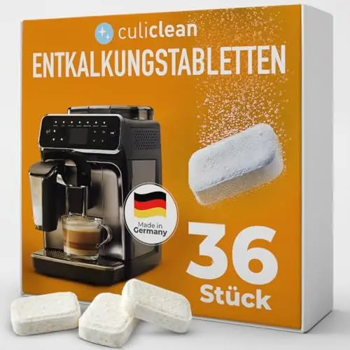 Produktbild: culiclean 36 Entkalkungstabletten Entkalkertabs Entkalker für Kaffeevollautomaten kompatibel mit Jura, Siemens, Nespresso, Tassimo, Miele, Bosch, Dolce Gusto, Sage Kaffeevollautomat
