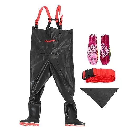 Produktbild: Wathose aus Wasserdichtem PVC Zum Angeln mit Anti-Rutsch-Stiefel für Damen und Herren (44)