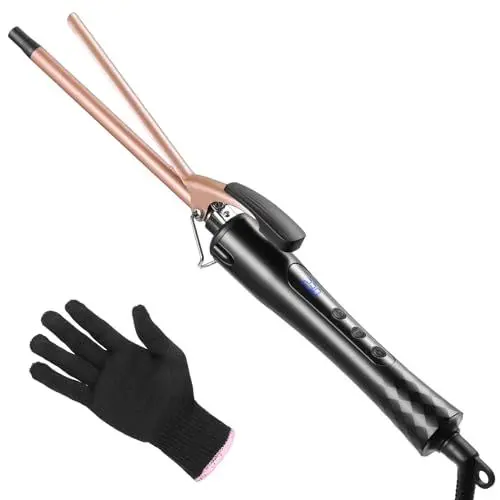 Produktbild: Culwad Mini Lockenstab Kleine Locken, 9mm Keramik Lockenstäbe Dünn für Kurze/Mittlere Haare, Afro Locken Klein Lockenwickler mit Handschuhe