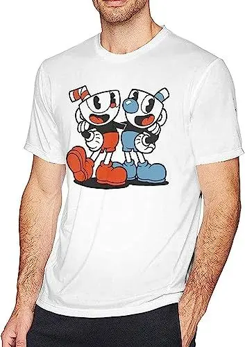 Produktbild: Cu-Phead T Shirt Man Cotton Short Sleeve Casual Blouse Tops for Unisex Adult T-Shirts & Hemden(Large)