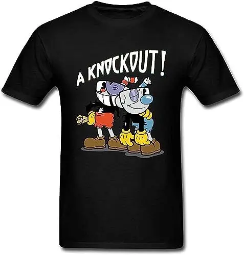 Produktbild: Cuphead Knockout Anime Tshirt Comic Video Game Cotton O-Neck T Shirt Family Tops Tees Coupons Printed Tshirts Drop Shipping T-Shirts & Hemden(3X-Large)