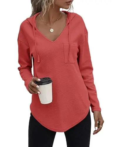 Produktbild: Cuptacc Pullover Damen Herbst Hoodies Plus Size Bekleidung Damen Mode Langarm Tshirt Gestalten Kordelzug Kapuzenpullover Fuchsie M