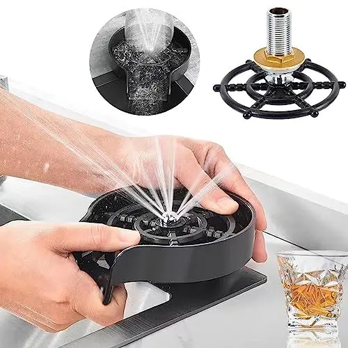 Produktbild: Cupwash Glasspüler Gläserspüler für Spülbecken Cup Washer Cleaner Gläser Spüler Flaschenspüler Glas Tassenreiniger Glass Rinser Wasserhahnwaschanlage, 1 Stück