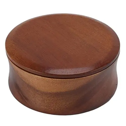 Produktbild: Cuque Rasiercreme-Seifenschale aus Holz, Platzsparend, Tragbar, aus Ahorn, Praktisch, Herren-Holz-Rasierpinselschale mit Deckel für Rasiercreme für Friseursalons
