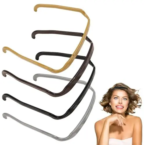 Produktbild: Curly Thick Hair Headband 4 Stück Unsichtbarer Haarreifen, Haarreif Sonnenbrille, Eckiger Haarreif, Stirnband Wie eine Sonnenbrille Unisex Quadratisches Stirnband, für Volume and Style Hair-Unisex