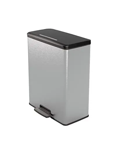 Produktbild: CURVER DECO BIN Mülleimer, Kunststoff, Silber metallic, 65L