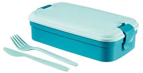 Produktbild: Curver Lunchbox Lunch & Go inklusiv Besteck 23,5x13,5x6,3cm in blau, Plastik, 23.5 x 13.5 x 6.3 cm