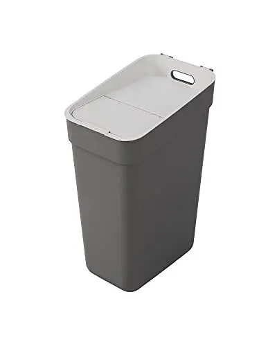 Produktbild: CURVER READY TO COLLECT 30L Mülleimer perfekt zur Trennung von Abfall, Mülltrennsystem stapelbar, dunkelgrau
