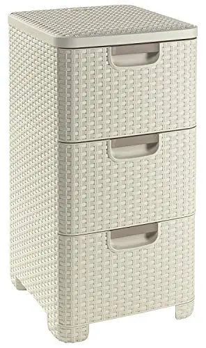 Produktbild: Curver 06604-885-00 Schubladenturm Style, 3 x 13,5 L, Creme