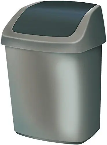 Produktbild: Curver 03985-373-00 Abfallbehälter Swing-Top 15 L, silber/anthrazit