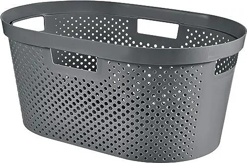 Produktbild: Curver Wäschesammler, 40 l, Anthrazit, recycelter Kunststoff