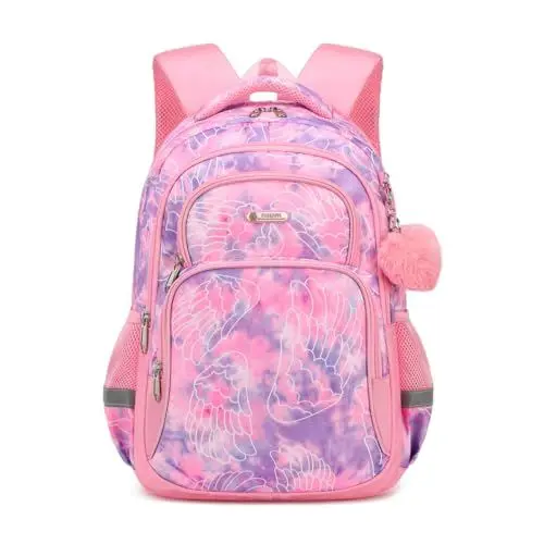 Produktbild: Cusangel Kinderrucksack Mädchen Jungen Teenager Schulrucksack, Ergonomischer & Anpassbarer Schulranzen, Wetterfester Rucksack Kinder mit Brustgurt, 20L, 43 x 33 x 17.5 cm