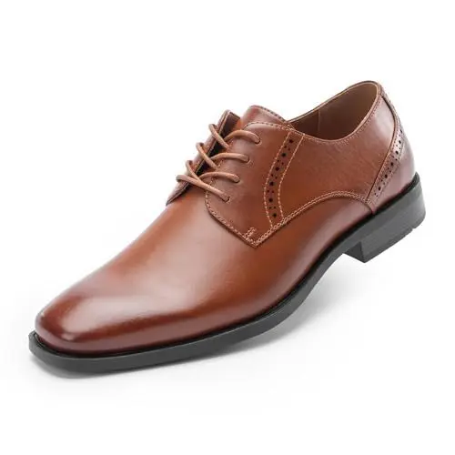 Produktbild: Cusolemore Herren Anzugschuhe Schnürhalbschuhe Männer Businessschuhe, Leder gefüttert, Square Toe für Formale Anlässe Gatsby Brown 44.5