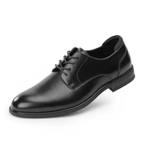 Produktbild: Cusolemore Herren Anzugschuhe Schnürhalbschuhe, Männer Businessschuhe Schnürschuhe Oxfords, Fersenpolster Design Black 42