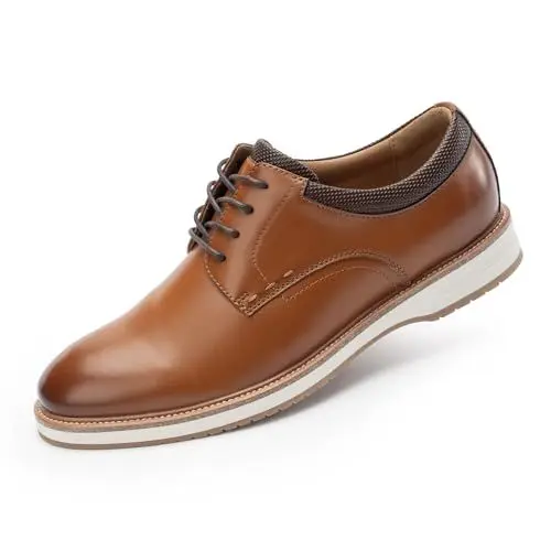 Produktbild: Cusolemore Herren Anzugschuhe Schnürhalbschuhe Männer Businessschuhe Turnschuhe Freizeitschuhe, runde Zehe, Gummi-Außensohle, leichtes weiches Snug Fit Design Brown 43