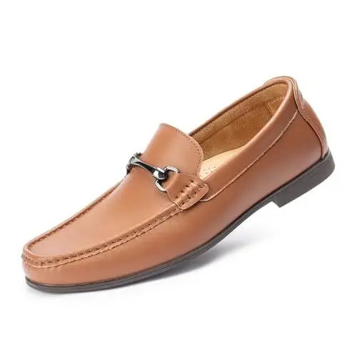 Produktbild: Cusolemore Herren Halbschuhe Komfort Fahrschuhe Stilvoll Mokassin Slippers Hausschuhe Penny Loafers (Kleiner, eine halbe Nummer größer kaufen) TAN 44