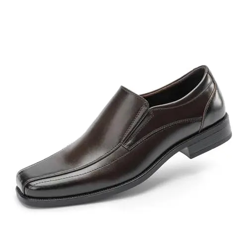 Produktbild: Cusolemore Herren Mokassins Loafers Männer Slip on Slipper Anzugschuhe, Microfiber gefüttert, Square Toe für Arbeit, Freizeit und Business Dark/Brown 44