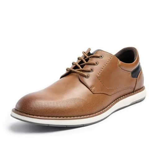 Produktbild: Cusolemore Anzugschuhe für Männer Sportliche Oxfords Kleid Sneakers Bequeme Brogue Formal Business Walking Schuhe, rutschfeste Gummi Eva Außensohle Brown 40