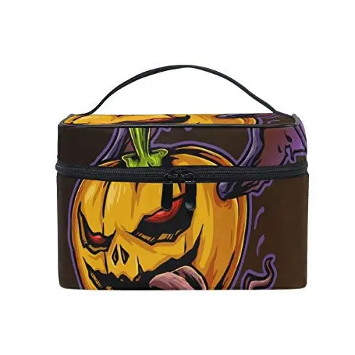 Produktbild: Cute Halloween Pumpkin Ghost Makeup Bag for Women Cosmetic Bag Toiletry Train Case