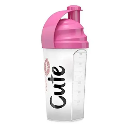 Produktbild: Cute Nutrition TummyTox Protein Shaker Rosa | 700 ml Fassungsvermögen für Pre-Workout Getränke, Mahlzeitenersatz-Shakes oder Wasser | Langlebig, auslaufsicher und BPA-frei
