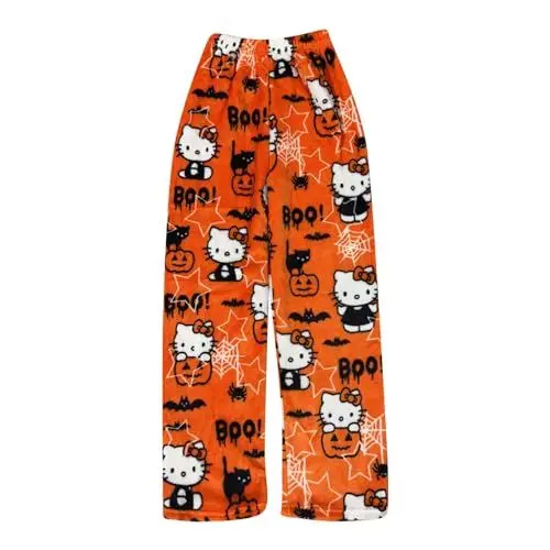 Produktbild: Halloween Schlafanzug Halloween Schlafanzug Pyjamas Bequeme Hose Damen Matching Pyjamas Couple Cute Pyjama Autumn Pyjama Partner Pyjama 2000S Clothes Matching Pyjamas Schlafanzug Damen 02-Orange