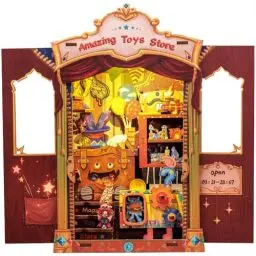 Produktbild: CUTEBEE Book Nook Kit - DIY Miniature House,Puppenhaus Miniatur Haus Selber Baue Bausatz mit Staubschutzhülle und LED-Licht,Booknook Library Modellbausätze für Erwachsene zu Bauen(Mazing Toys Store)