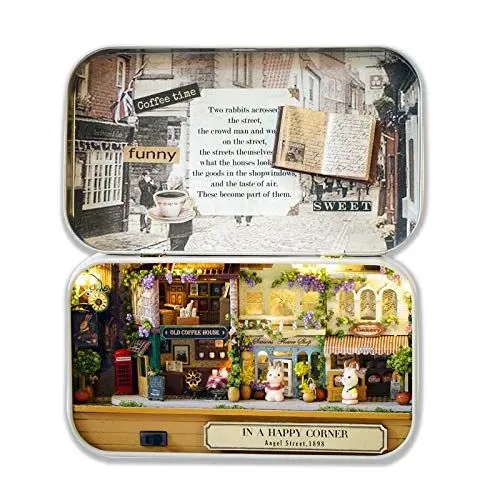 Produktbild: Cuteefun DIY Miniatur Haus Kit in Box zu Bauen, Handgemachtes Mini Theater Bastelset, Kreative Handwerkliche Geschenke für Frauen (Fröhliche Ecke)