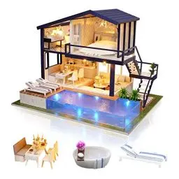 Produktbild: Cuteefun DIY Miniatur Puppenhaus Kit zum BAU Miniatur Haus mit Musik und Möbeln Selber Bauen Kreative Bastelgeschenke für Frauen (Time Apartment)
